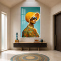Artronauts Glass Print 12x18 cm | 4.7"x7.1" / White Golden Neon Voyager Glass Wall Art