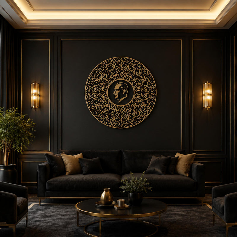 Gold Silhouette Portrait Medallion lifestyle view