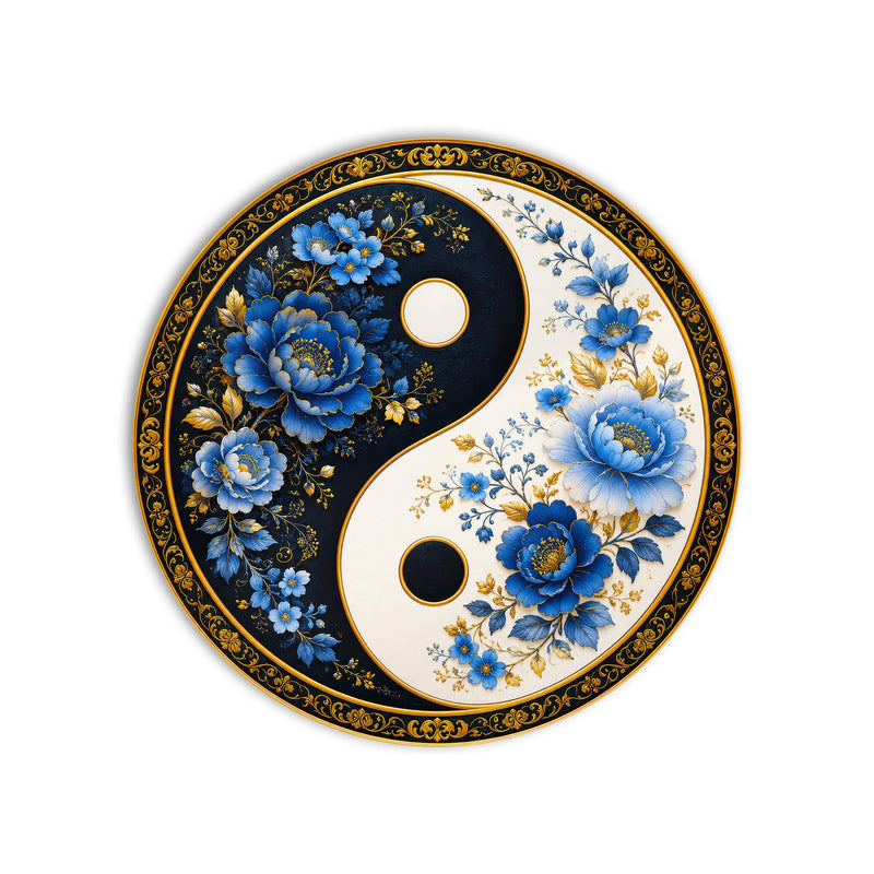Floral Yin Yang product shot on white background