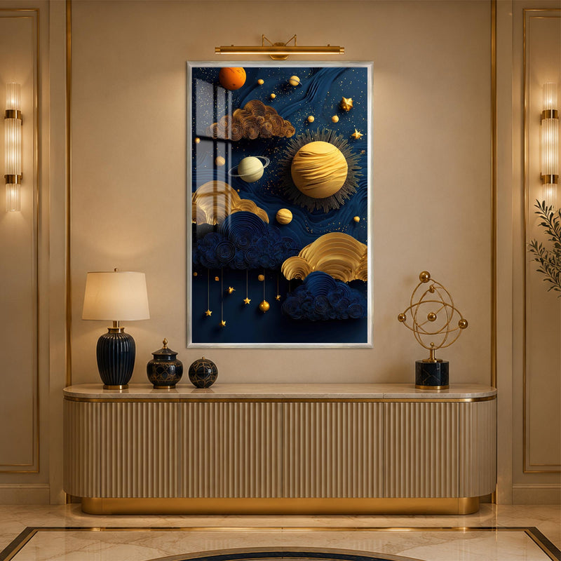 Gilded Cosmic Dreams with silver frame