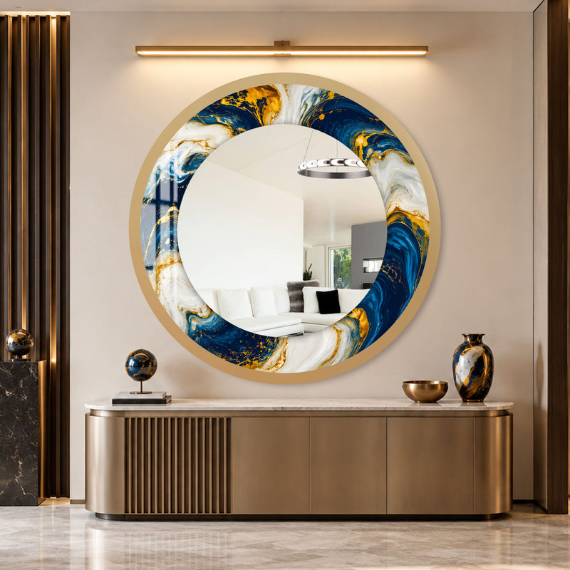 Gilded Ocean Swirl with gold frame