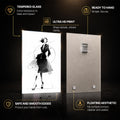 Monochrome Fashion Muse — tempered glass, ultra HD print, ready to hang