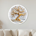 Jeweled Golden Tree with white frame