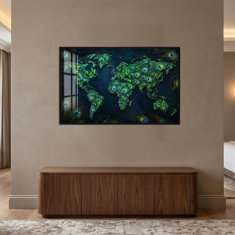 Peacock World Map lifestyle view