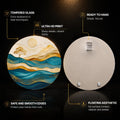 Gilded Teal Horizon — tempered glass, ultra HD print, ready to hang