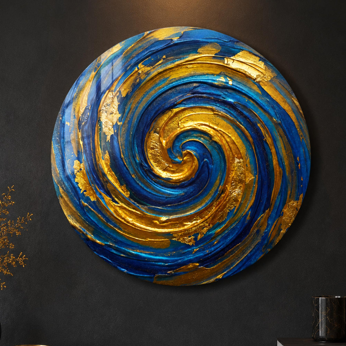 Gilded Ocean Spiral in a modern room