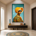 Artronauts Glass Print 12x18 cm | 4.7"x7.1" / Black Golden Neon Voyager Glass Wall Art