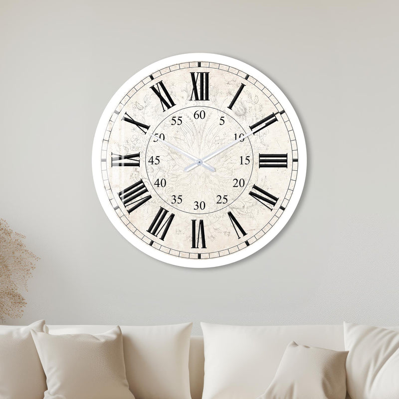 Vintage Roman Numerals with white frame