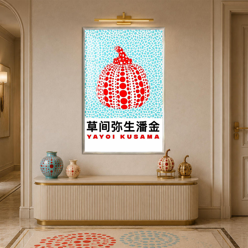 Kusama Dotted Pumpkin with silver frame