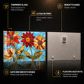Stained Glass Blooms — tempered glass, ultra HD print, ready to hang