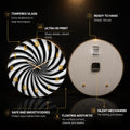 Monochrome Spiral — tempered glass, ultra HD print, ready to hang