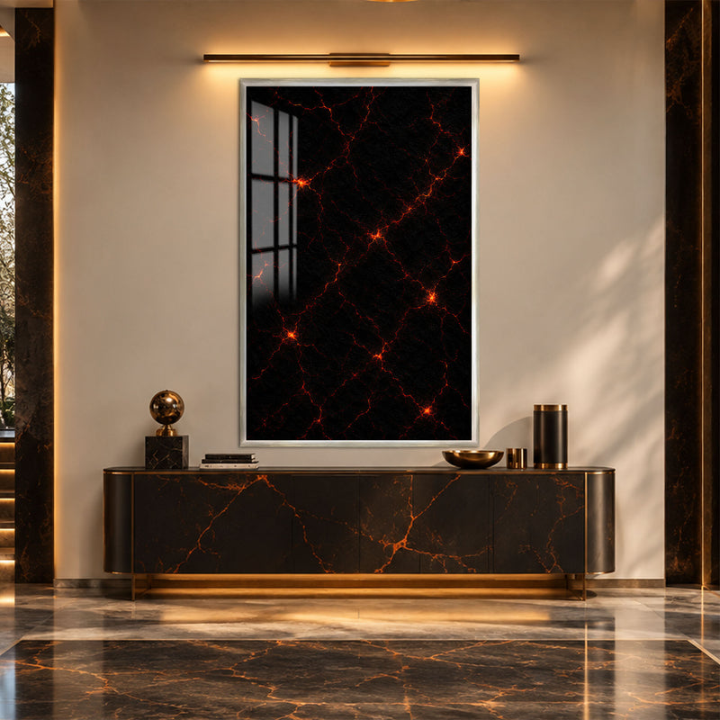 Molten Ember Veins with silver frame