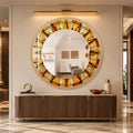 Amber Sunburst with gold frame
