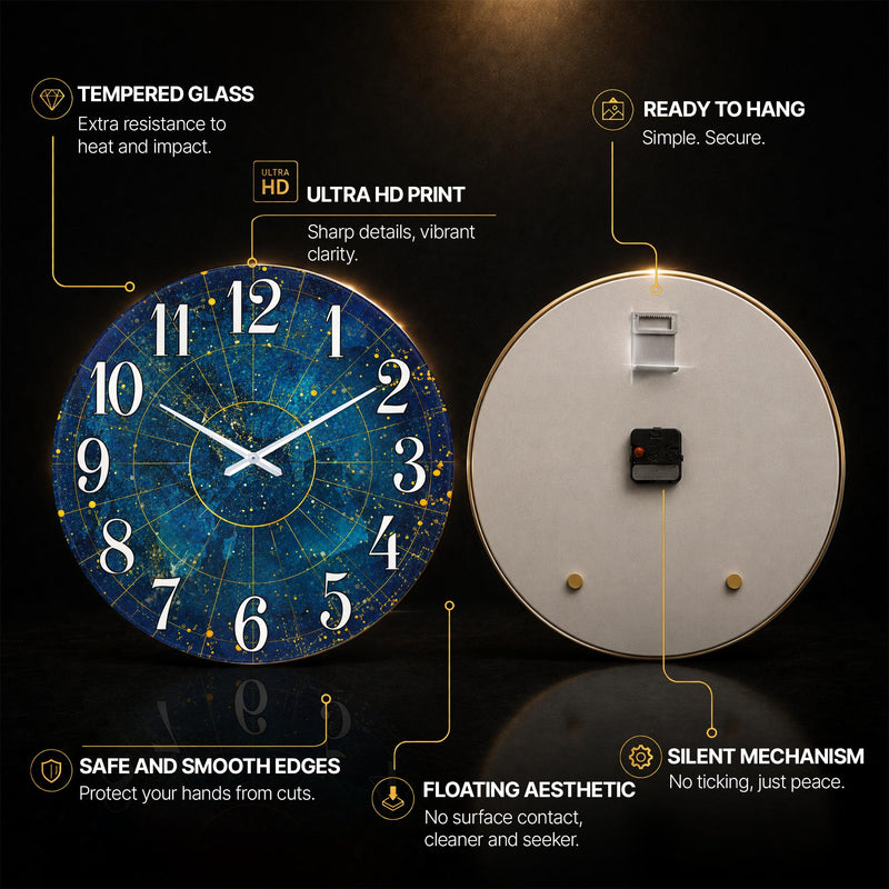 Celestial Blueprint — tempered glass, ultra HD print, ready to hang