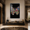 Artronauts Glass Print 12x18 cm | 4.7"x7.1" / White Butterfly Ascension Glass Wall Art