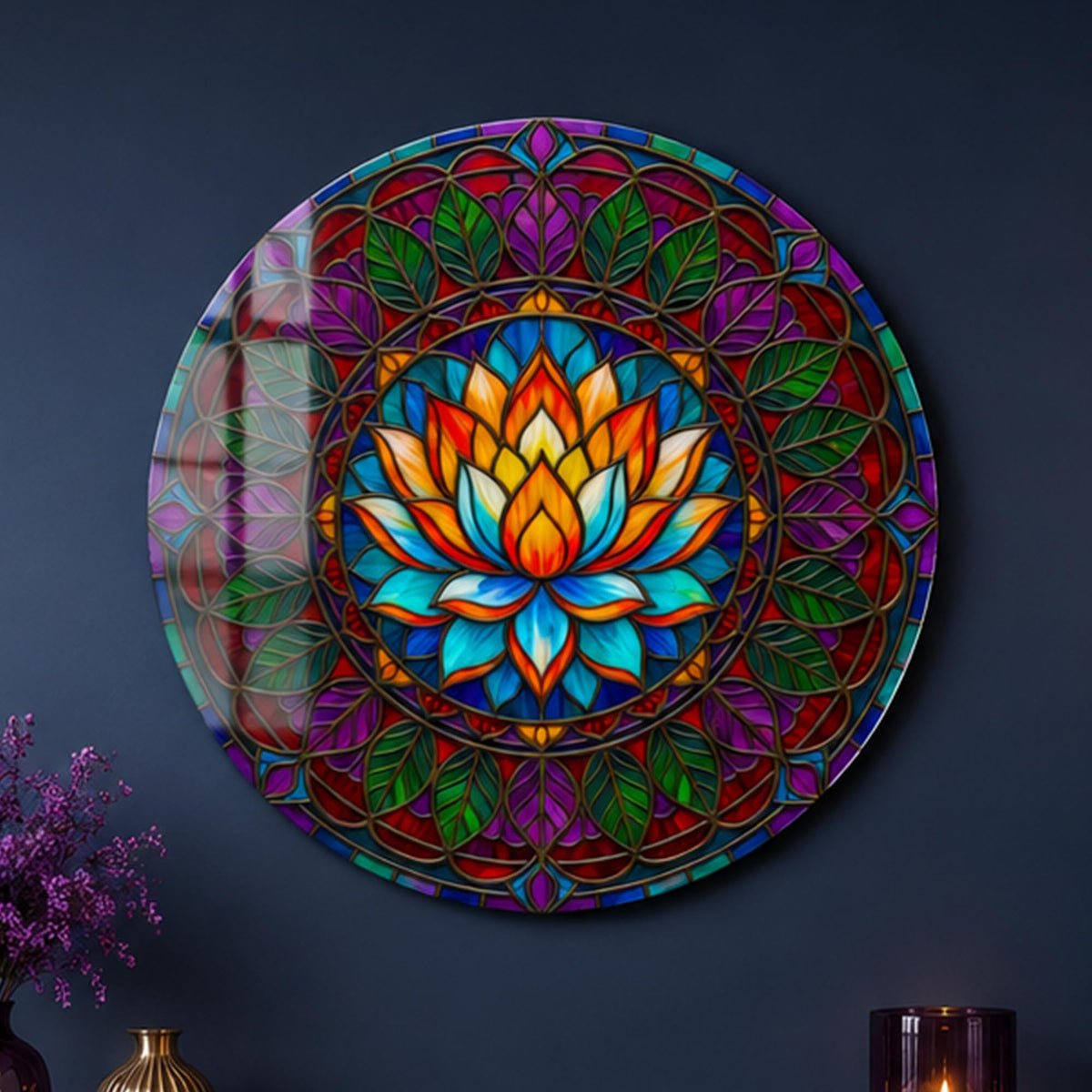 Radiant Lotus Mandala in a modern room