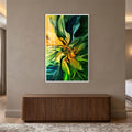 Emerald Golden Bloom with white frame