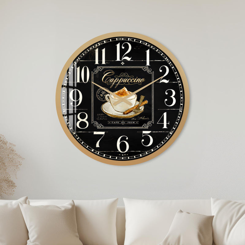 Vintage Cappuccino Café with gold frame