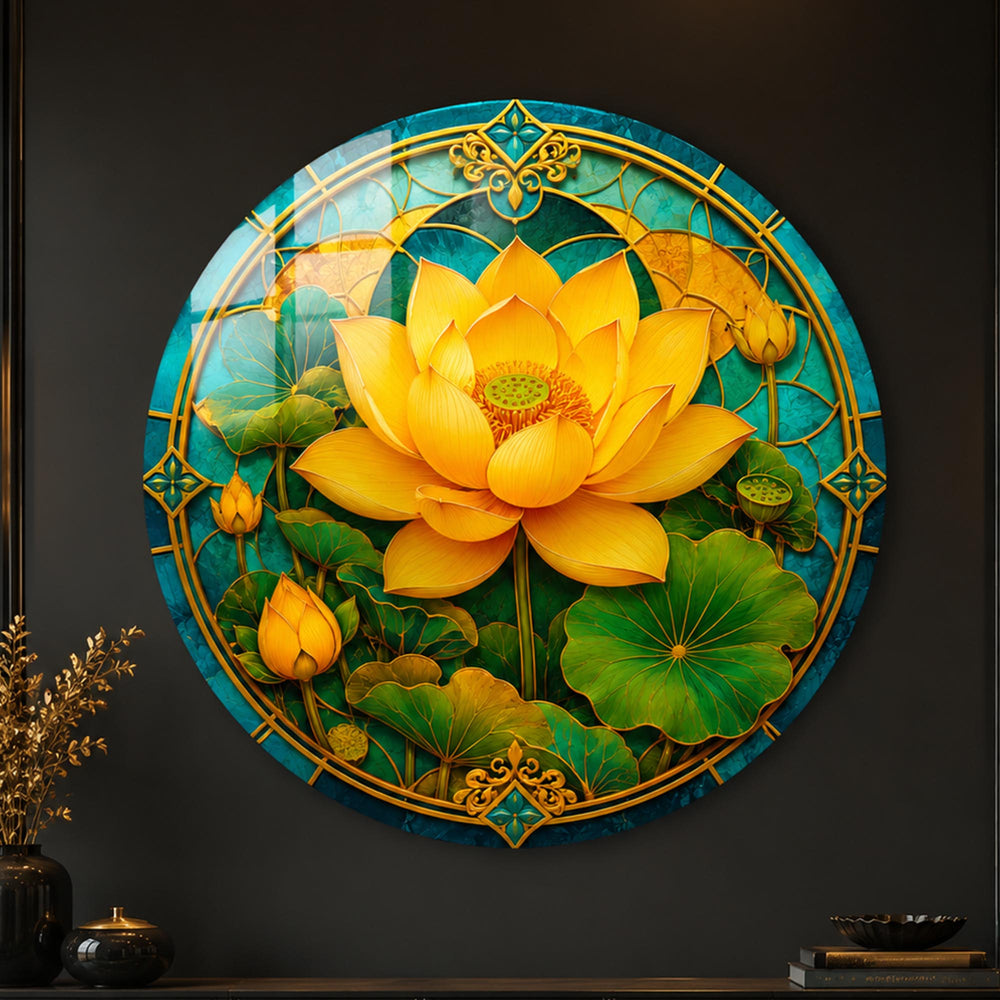 Golden Lotus in a modern room