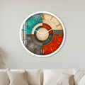 Retro Geometric Rings with white frame