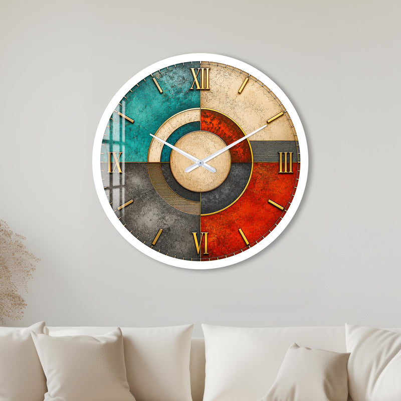 Retro Geometric Rings with white frame