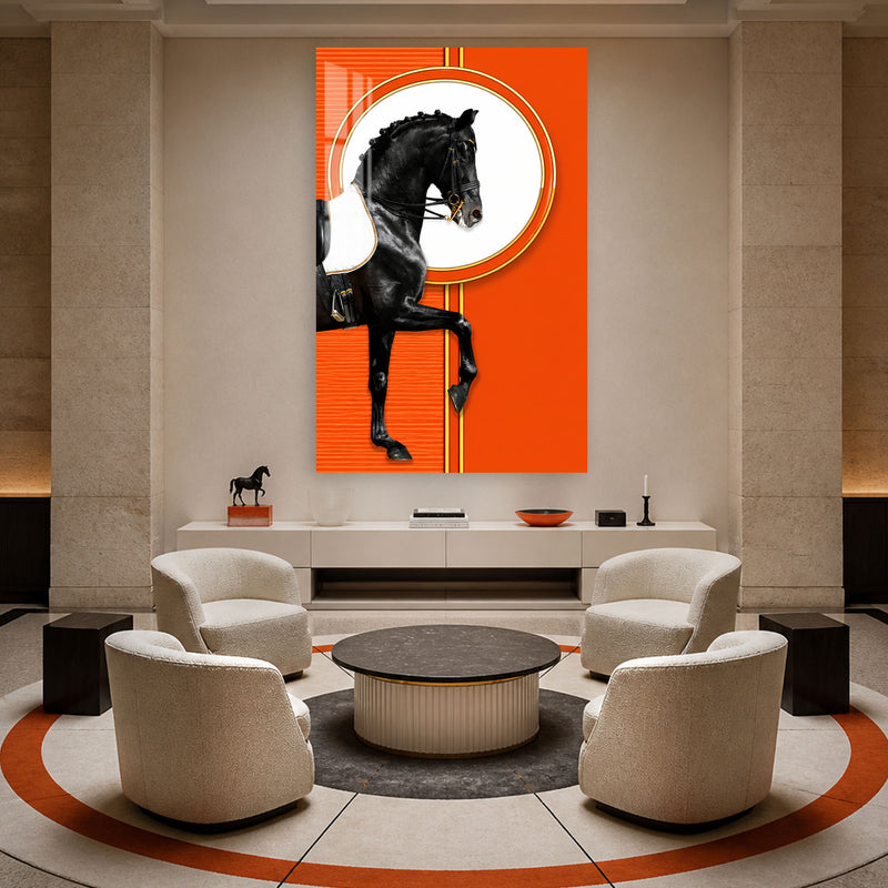 Black Horse in Orange lifestyle view