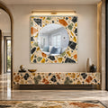 Terrazzo Mosaic Mirror with white frame