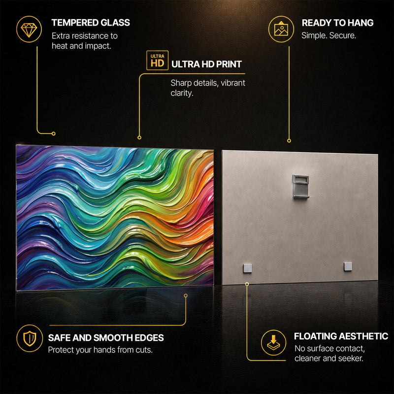 Chromatic Flow — tempered glass, ultra HD print, ready to hang