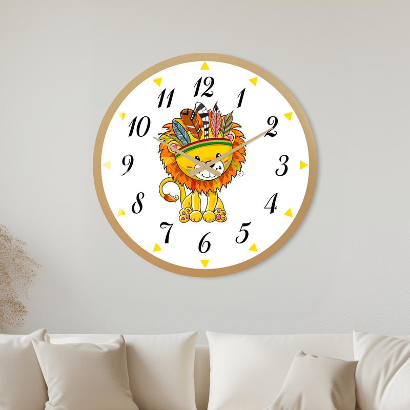 Boho Lion Cub with gold frame
