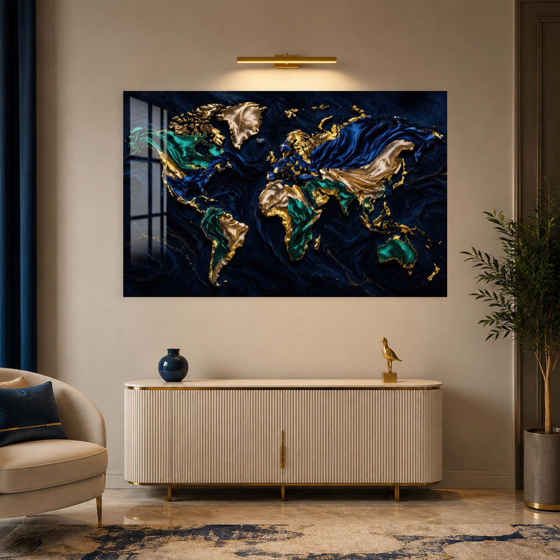 Gilded World Map lifestyle view