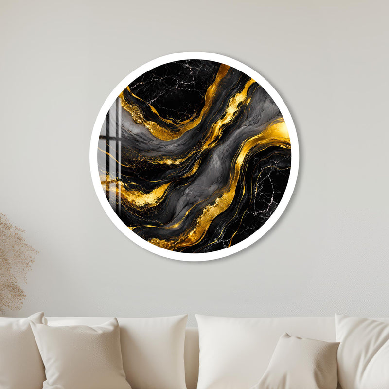 Gilded Marble Flow with white frame