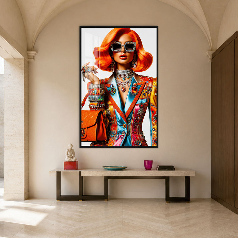 Jewelled Fire with black frame