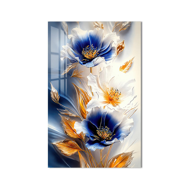 Gilded Blue Blossoms product shot on white background