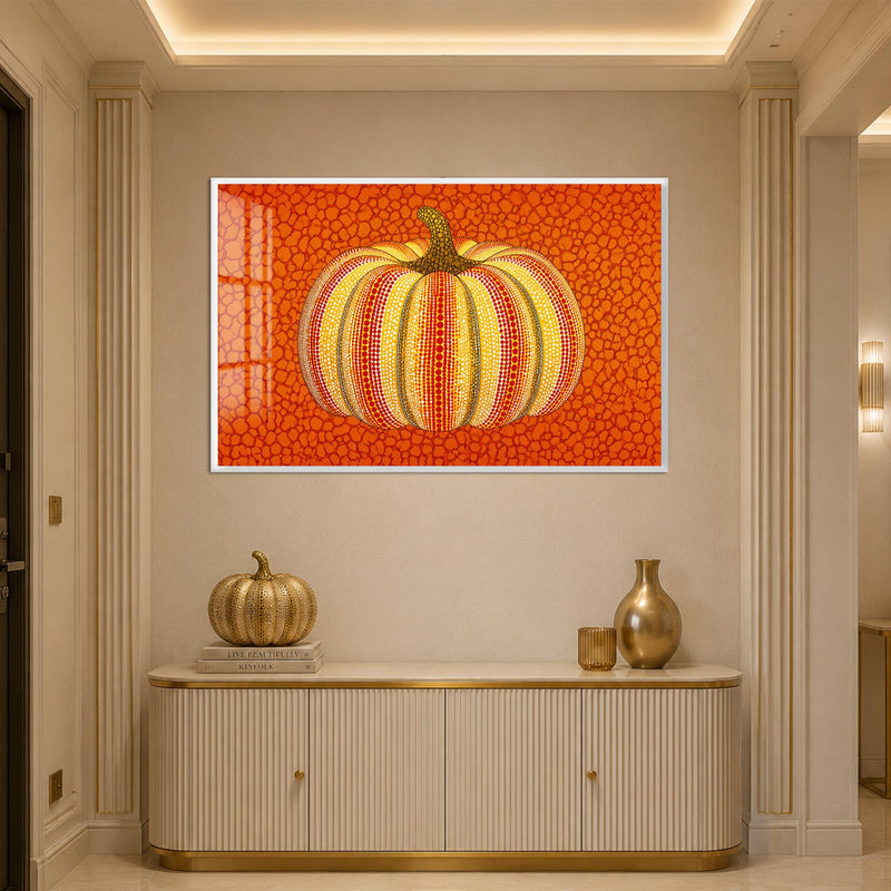 Dotted Harvest Pumpkin with white frame