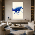 Artronauts Glass Print Blue Horses in Motion Glass Wall Art