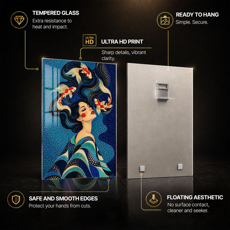 Vibrant Women — tempered glass, ultra HD print, ready to hang