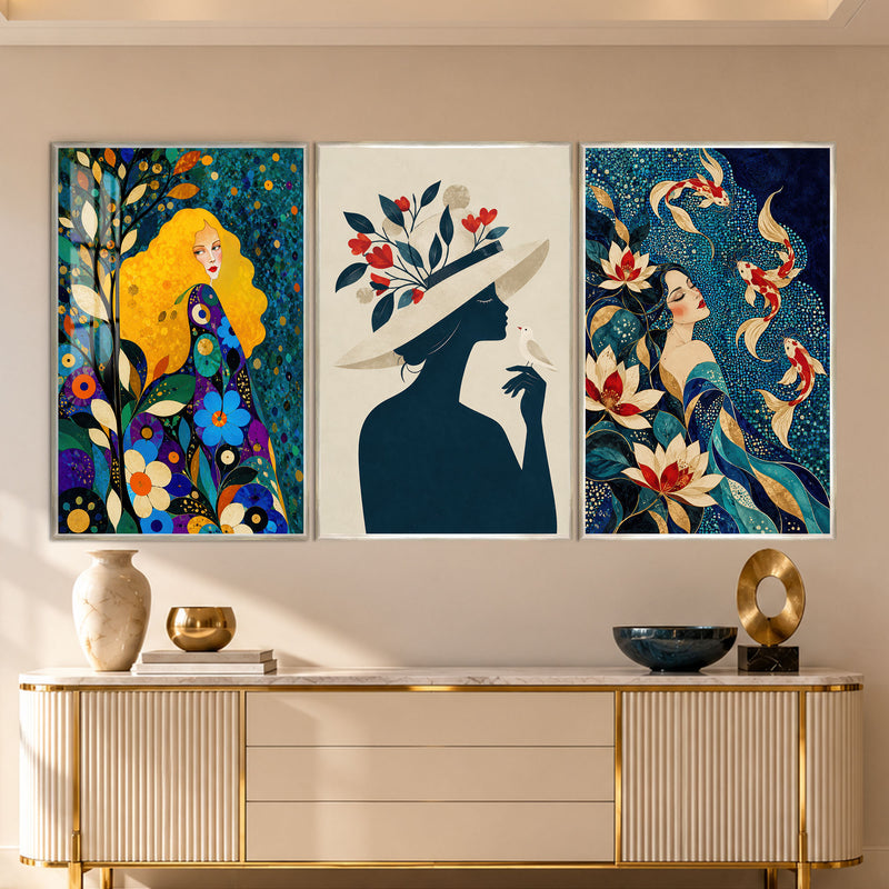 Botanical Women with silver frame