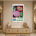 Kusama Sunflower Garden with silver frame