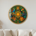 Jungle Kingdom Mandala with gold frame