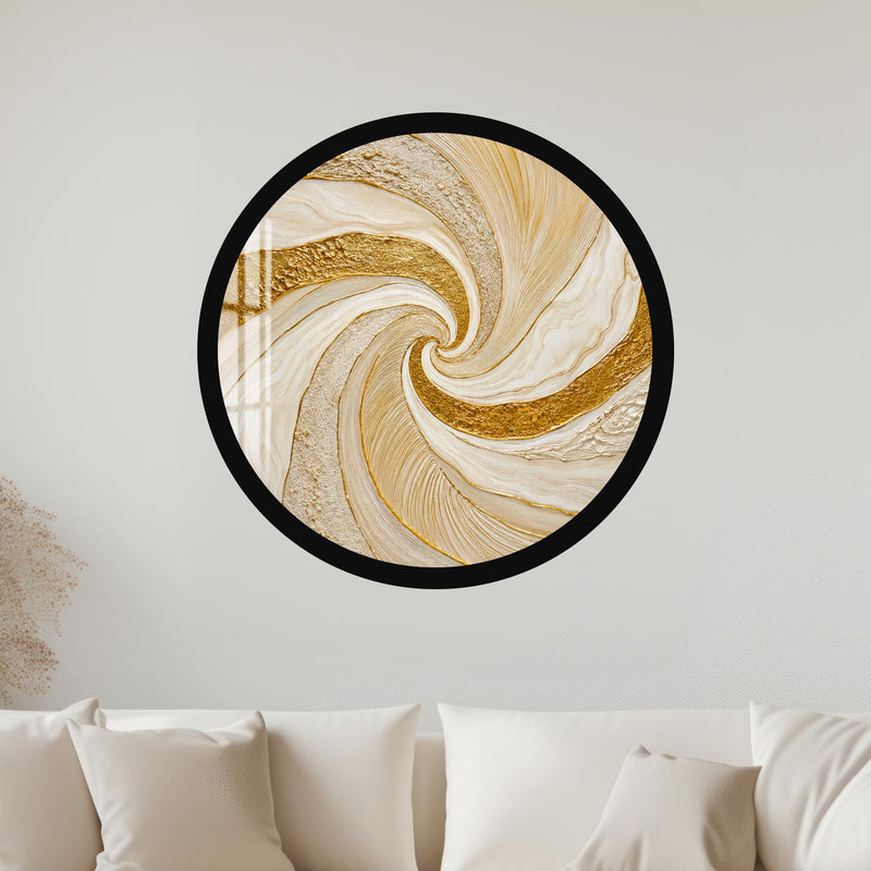 Gilded Ivory Swirl with black frame