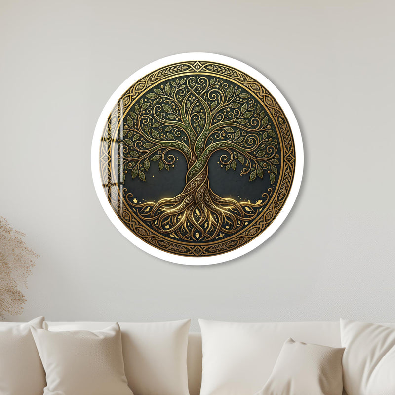 Celtic Gold Tree Of Life with white frame