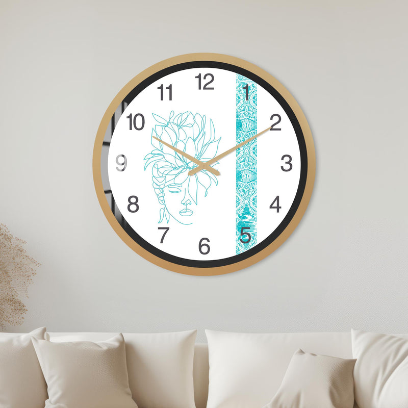 Turquoise Floral Muse with gold frame