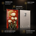 Golden Ivory Blooms — tempered glass, ultra HD print, ready to hang