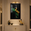 Emerald Golden Dancer with walnut frame