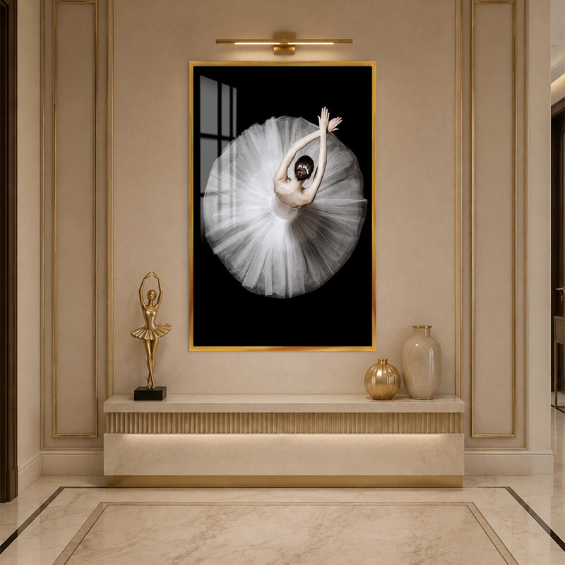 White Tutu From Above with gold frame