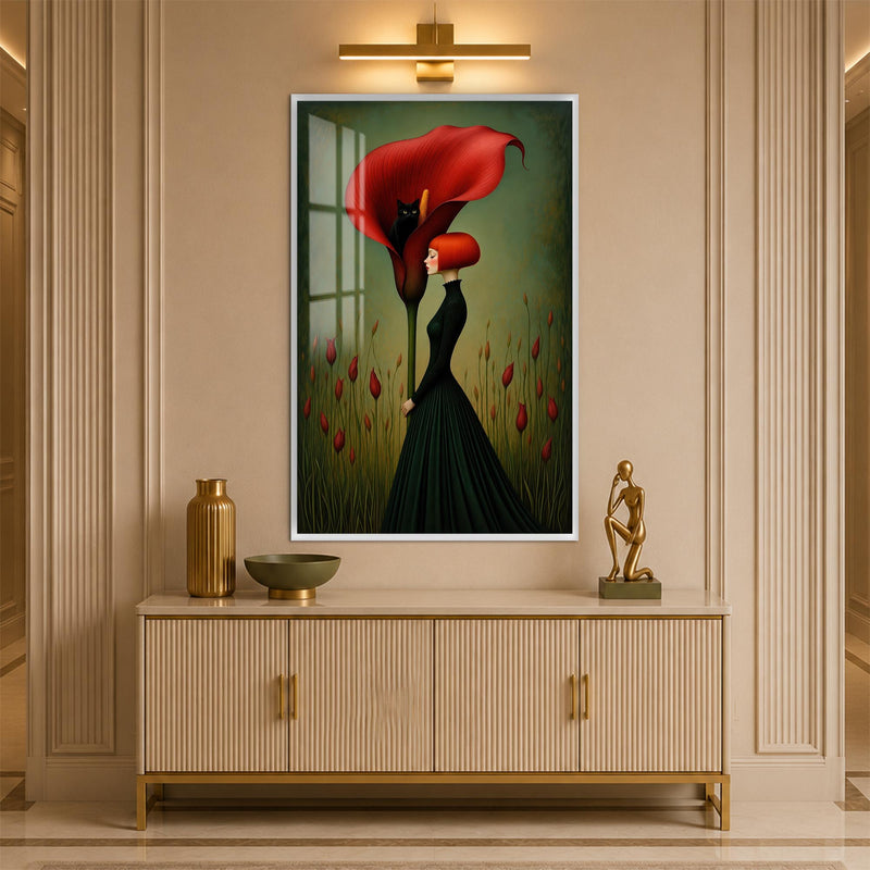 Crimson Calla Muse with white frame
