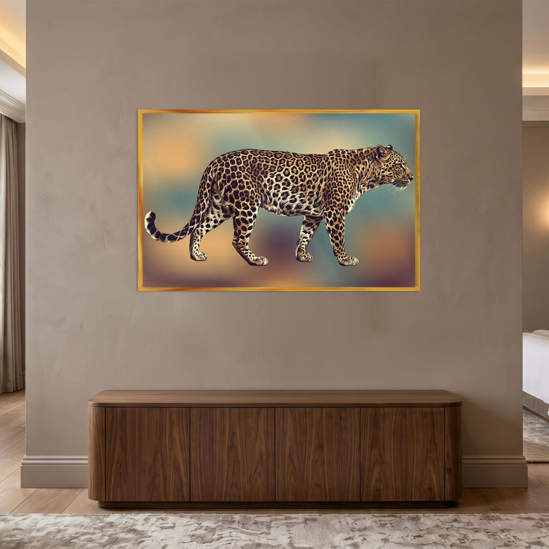 Golden Leopard with gold frame