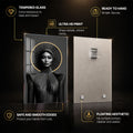 Radiant Future Muse — tempered glass, ultra HD print, ready to hang