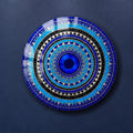 Azure Eye Mosaic — tempered glass, ultra HD print, ready to hang
