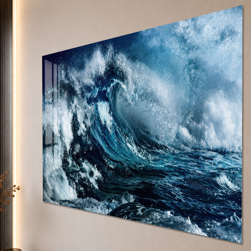 Artronauts Glass Print Powerful Ocean Wave Glass Wall Art